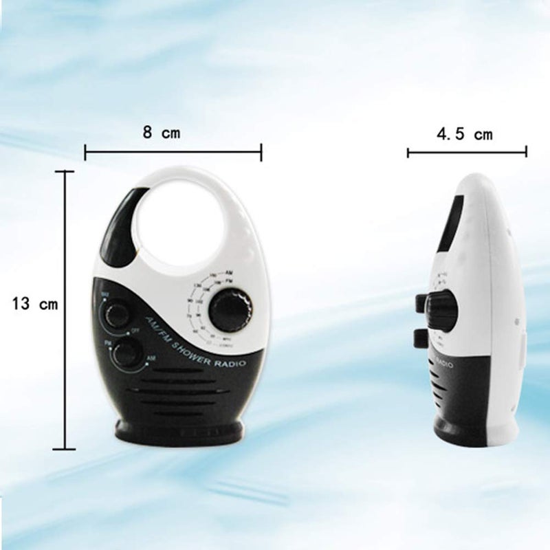 HONUTIGE Waterproof Shower Radio, 3V 0.5W Adjustable Volume Shower AM FM Button Speaker, Bathroom Shower Speakers Wireless Radio with Top Handle - Image 2